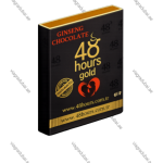 48 Hours Gold Ginseng Chocolate display box for male enhancement, black and gold packaging with 48 hours gold logo