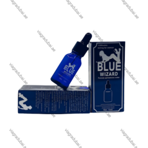 Blue Wizard Drops blue bottle and box - Female arousal drops