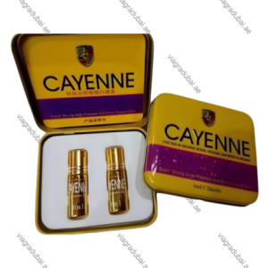 Cayenne Women Power Drops yellow tin with gold bottles - Female enhancement drops