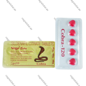 Cobra 120mg Sildenafil red tablets blister and box - Strong ED treatment