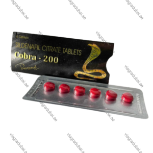 Cobra 200mg Sildenafil red tablets blister and black box - Strong ED treatment