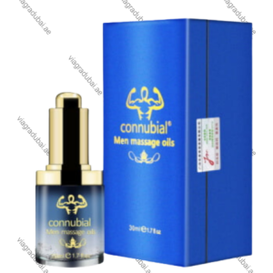 Connubial Men Penis Oil blue bottle and box - Male massage oil