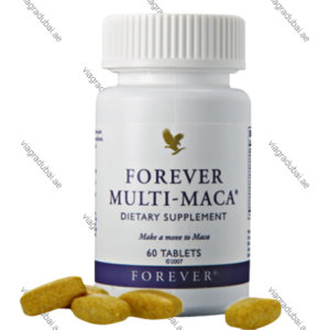 Forever Multi Maca white bottle and yellow tablets - Herbal supplement