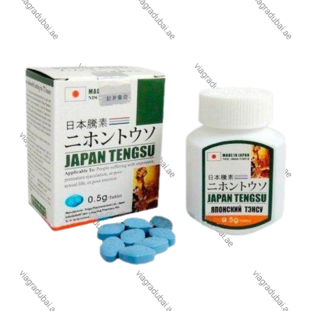 Japan Tengsu 0.5g blue tablets and white bottle - Male enhancement supplement