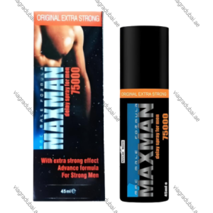 Maxman Delay Spray black bottle and box - Male delay spray