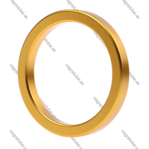 Premium gold metallic cock ring for men isolated on a clean white background