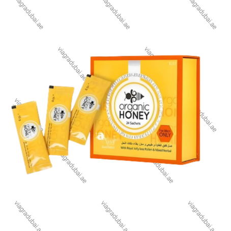 Organic Honey for Men yellow box with sachets - Royal honey male vitality supplement