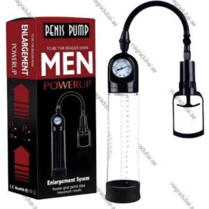 PowerUp Penis Pump clear cylinder with gauge and box - Male enlargement vacuum pump