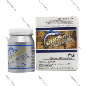 Shark Extract Enhancement Pills silver bottle and box - Male stamina supplement