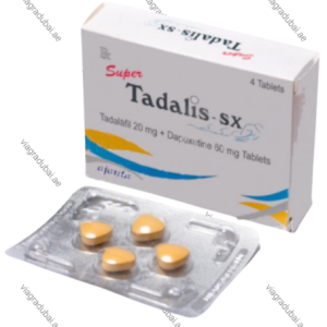 Super Tadalis SX yellow tablets blister and box - Tadalafil & Dapoxetine combo