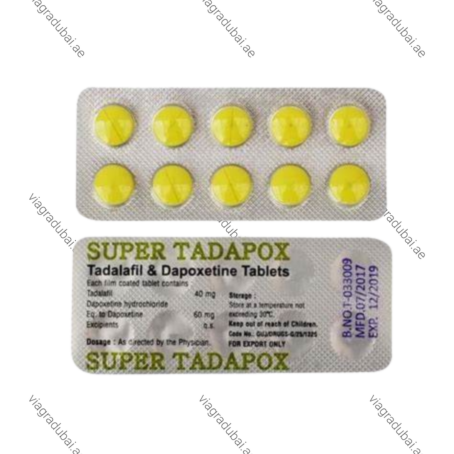 Super Tadapox green tablets blister - Tadalafil & Dapoxetine male enhancement