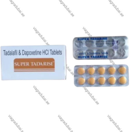 Super Tadarise yellow tablets blister and box - Tadalafil & Dapoxetine ED & PE treatment