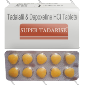 Super Tadarise yellow tablets blister and box - Tadalafil & Dapoxetine ED & PE treatment